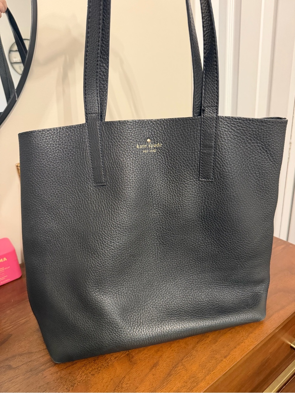 kate spade Black Pebbled Leather Tote